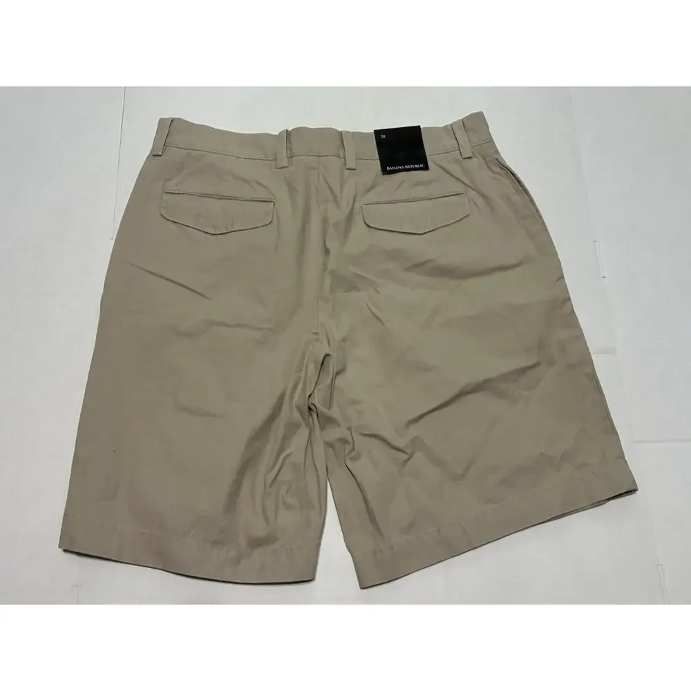 Banana Republic Men's 34 Khaki Chino Shorts 9” Inseam